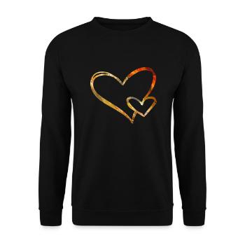 Coeur or rouge graphique amour amour - Sweat-shirt Unisexe - noir - Devant - Alina (178cm) & Michal (187cm)