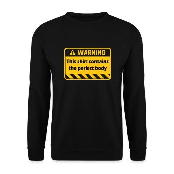 Warning - Unisex Sweatshirt - black - Front - Alina (178cm) & Michal (187cm)