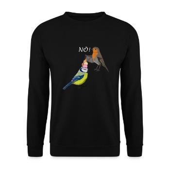 Rotkehlchen Blaumeise Eis Kopf NÖ Lustige Vögel - Unisex Pullover - Schwarz - Vorne - Alina (178cm) & Michal (187cm)