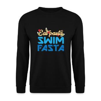 Eat Pasta swim Fasta Sport Swimmer Water Rat - Unisex Sweatshirt - black - Front - Alina (178cm) & Michal (187cm)
