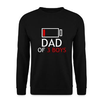 dad of 3 boys - Unisex Sweatshirt - black - Front - Alina (178cm) & Michal (187cm)