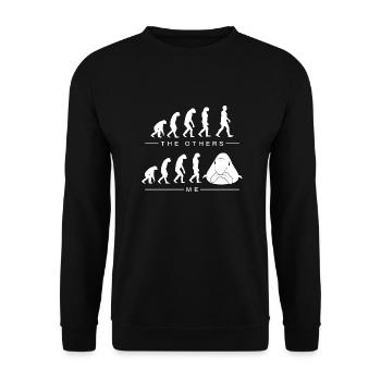 The other and I evolution blobfish funny - Unisex Sweatshirt - black - Front - Alina (178cm) & Michal (187cm)