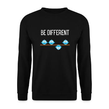 Be different Vogel Birds - Sweat-shirt Unisexe - noir - Devant - Alina (178cm) & Michal (187cm)