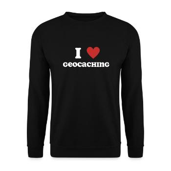 I Love Geocaching - Unisex Sweatshirt - black - Front - Alina (178cm) & Michal (187cm)