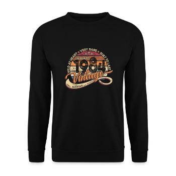 Vintage Retro Geburtstag Januar 1984 - Unisex Pullover - Schwarz - Vorne - Alina (178cm) & Michal (187cm)