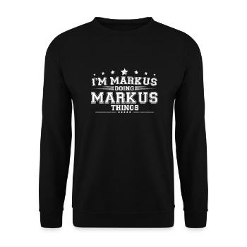 Markus - Unisex Sweatshirt - black - Front - Alina (178cm) & Michal (187cm)