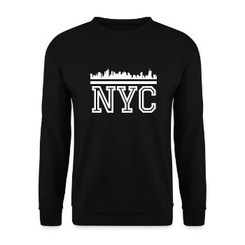 NYC Lettering - Unisex Sweatshirt - black - Front - Alina (178cm) & Michal (187cm)