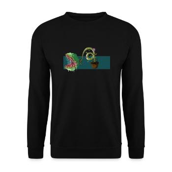 carnivorous plant - Unisex Sweatshirt - black - Front - Alina (178cm) & Michal (187cm)