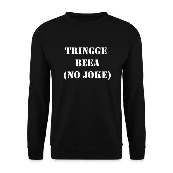 "Trigge Beea" Bier Trinken Motto-Shirt - Unisex Pullover - Schwarz - Vorne - Alina (178cm) & Michal (187cm)