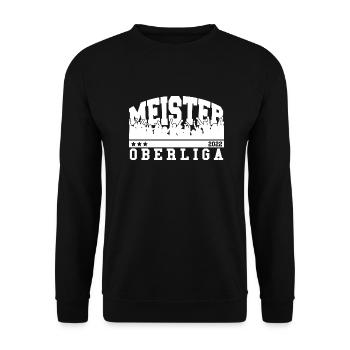 Meister 2022 Oberliga Aufstieg Fußball - Unisex Pullover - Schwarz - Vorne - Alina (178cm) & Michal (187cm)