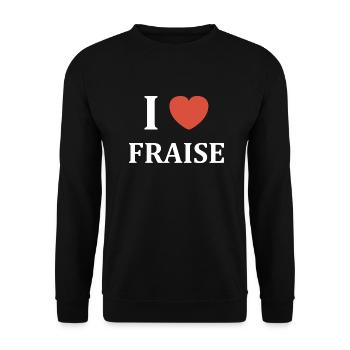 i love Fraise - Sweat-shirt Unisexe - noir - Devant - Alina (178cm) & Michal (187cm)