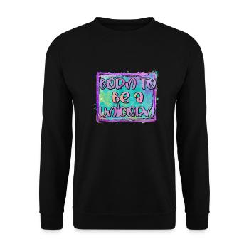 Licorne née pour être une Fée Arc-en-ciel de cheval licorne - Sweat-shirt Unisexe - noir - Devant - Alina (178cm) & Michal (187cm)