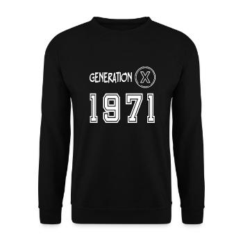 Génération X 1971 - Sweat-shirt Unisexe - noir - Devant - Alina (178cm) & Michal (187cm)