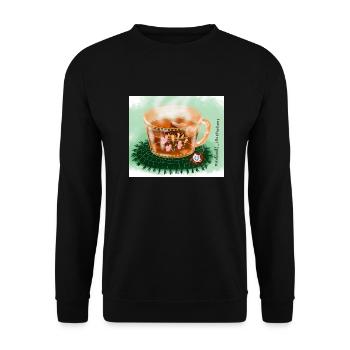 Tea break - Unisex Sweatshirt - black - Front - Alina (178cm) & Michal (187cm)