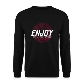 Enjoy the little Things - Unisex Pullover - Schwarz - Vorne - Alina (178cm) & Michal (187cm)