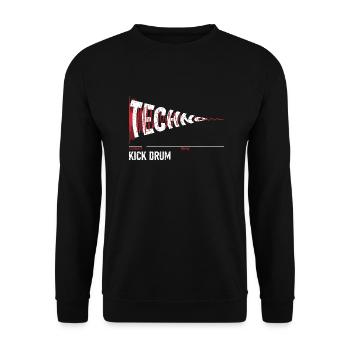 Kick Drum - Synthesizer - Techno Bass - Unisex Pullover - Schwarz - Vorne - Alina (178cm) & Michal (187cm)