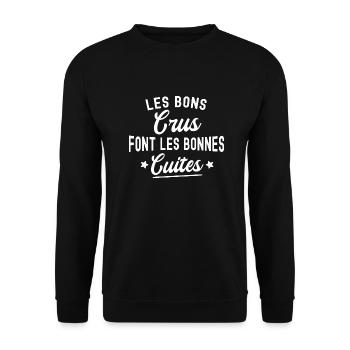 bons crus font les bonnes cuites / humour alcool - Sweat-shirt Unisexe - noir - Devant - Alina (178cm) & Michal (187cm)