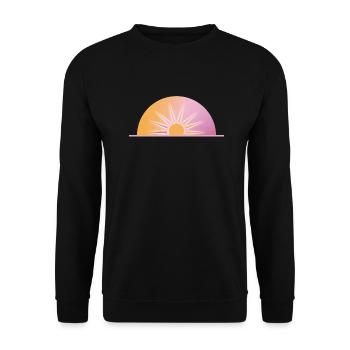 Pastellfarbener Sonnenaufgang - Unisex Pullover - Schwarz - Vorne - Alina (178cm) & Michal (187cm)