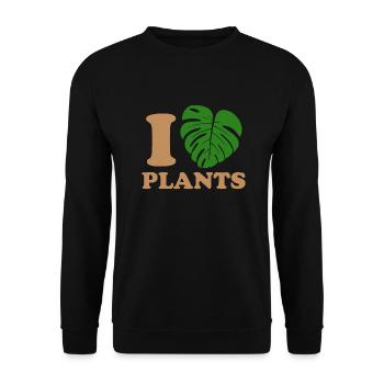 Pflanzen fallen - Unisex Pullover - Schwarz - Vorne - Alina (178cm) & Michal (187cm)