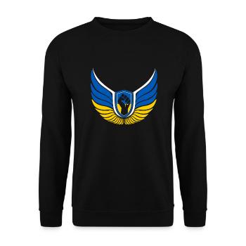 Ukraine Logo - Unisex Pullover - Schwarz - Vorne - Alina (178cm) & Michal (187cm)