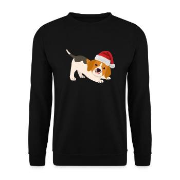 Beagle de Noël | | de chien de Noël Casquette - Sweat-shirt Unisexe - noir - Devant - Alina (178cm) & Michal (187cm)