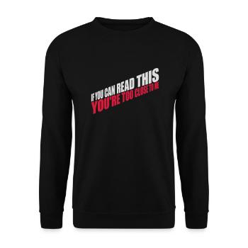 trop près de moi - Sweat-shirt Unisexe - noir - Devant - Alina (178cm) & Michal (187cm)