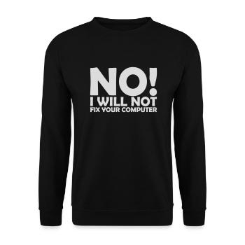 not fix your computer - Unisex Pullover - Schwarz - Vorne - Alina (178cm) & Michal (187cm)