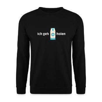 Milch holen - Unisex Pullover - Schwarz - Vorne - Alina (178cm) & Michal (187cm)