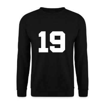 Anzahl 19 - Unisex Pullover - Schwarz - Vorne - Alina (178cm) & Michal (187cm)