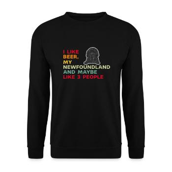 Terre-Neuve Chien de Terre-Neuve - Sweat-shirt Unisexe - noir - Devant - Alina (178cm) & Michal (187cm)