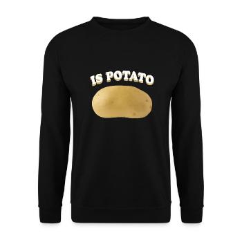 IS POTATO MERCH - Unisex Sweatshirt - black - Front - Alina (178cm) & Michal (187cm)