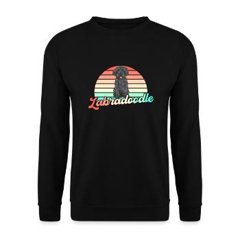 Labradoodle Hund - Unisex Pullover - Schwarz - Vorne - Alina (178cm) & Michal (187cm)