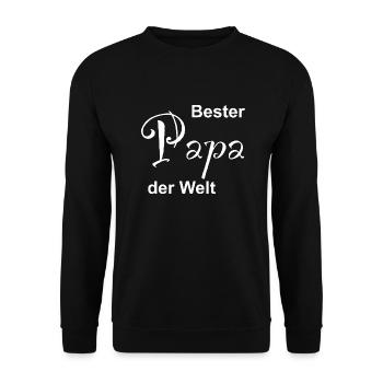Bester Papa der Welt Design - Unisex Pullover - Schwarz - Vorne - Alina (178cm) & Michal (187cm)