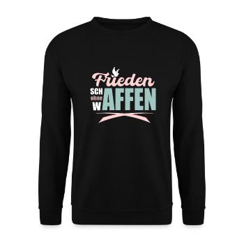 Frieden schaffen ohne Affen! - Unisex Pullover - Schwarz - Vorne - Alina (178cm) & Michal (187cm)