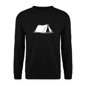 Camping Geschenk Zelten Wohnmobil Wohnwagen Camp - Unisex Pullover - Schwarz - Vorne - Alina (178cm) & Michal (187cm)