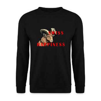 Steinbock Swiss Happiness - Unisex Pullover - Schwarz - Vorne - Alina (178cm) & Michal (187cm)