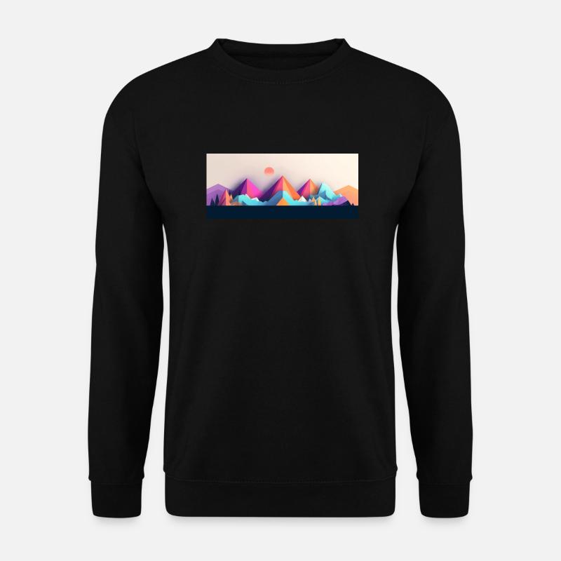 Gebirgslandschaft Geometrische Kunst - Unisex Pullover - Schwarz
