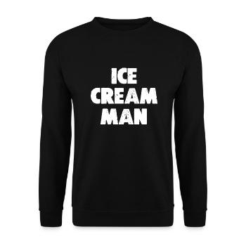 ICE CREAM MAN T Shirt Party Father s Day Gift - Unisex Sweatshirt - black - Front - Alina (178cm) & Michal (187cm)