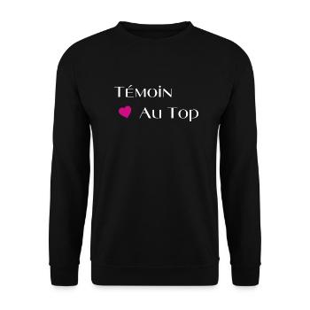 Témoin au top - Sweat-shirt Unisexe - noir - Devant - Alina (178cm) & Michal (187cm)