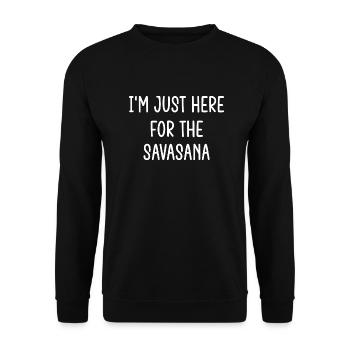 Yoga Geschenk für Yogis Meditation Geschenkidee Om - Unisex Pullover - Schwarz - Vorne - Alina (178cm) & Michal (187cm)