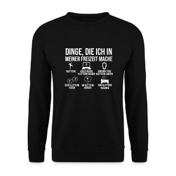 Bergsteigen Bouldern Klettern Kletterer - Unisex Pullover - Schwarz - Vorne - Alina (178cm) & Michal (187cm)