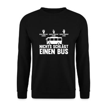 Bus Busfahrer - Unisex Pullover - Schwarz - Vorne - Alina (178cm) & Michal (187cm)