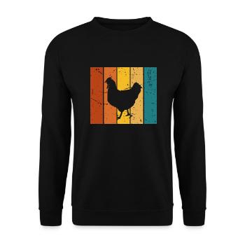 Vintage gift hen - Unisex Sweatshirt - black - Front - Alina (178cm) & Michal (187cm)