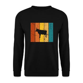 Vache cadeau Vintage - Sweat-shirt Unisexe - noir - Devant - Alina (178cm) & Michal (187cm)