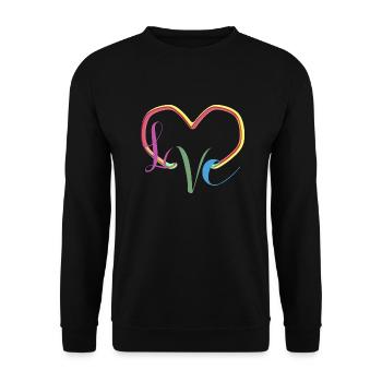 L♡VE - Unisex Sweatshirt - black - Front - Alina (178cm) & Michal (187cm)
