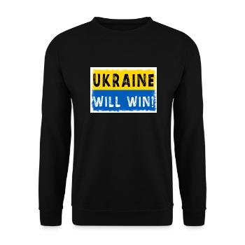 Ukraine will win - Unisex Pullover - Schwarz - Vorne - Alina (178cm) & Michal (187cm)