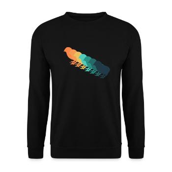 Retro-Küken - Unisex Pullover - Schwarz - Vorne - Alina (178cm) & Michal (187cm)