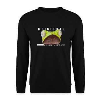Meine Frau wenn ich über ETF rede - Unisex Pullover - Schwarz - Vorne - Alina (178cm) & Michal (187cm)