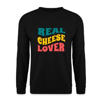 RealCheeseLover - Unisex Sweatshirt - black - Front - Alina (178cm) & Michal (187cm)