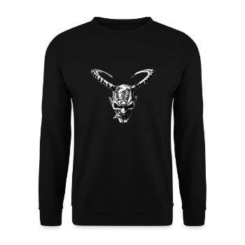 Krampus Perchten Teifl Mask Z white - Unisex Sweatshirt - black - Front - Alina (178cm) & Michal (187cm)